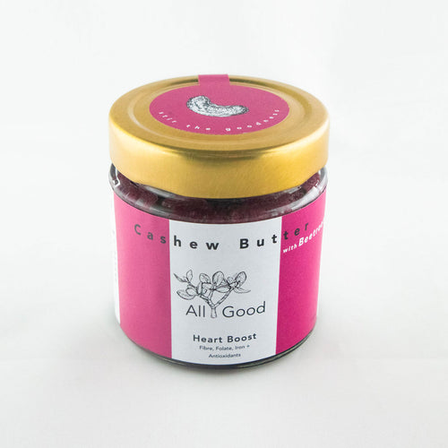 Gourmet cashew nut butter with beetroot and coconut